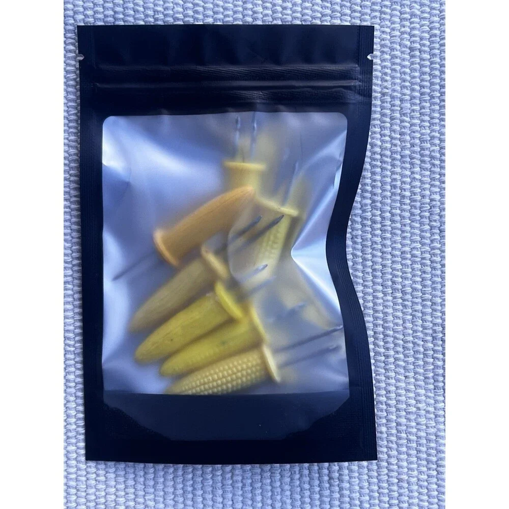 Vintage Corn On The Cob Holders Set Of 7 Yellow Corn Handles BBQ Kitchen